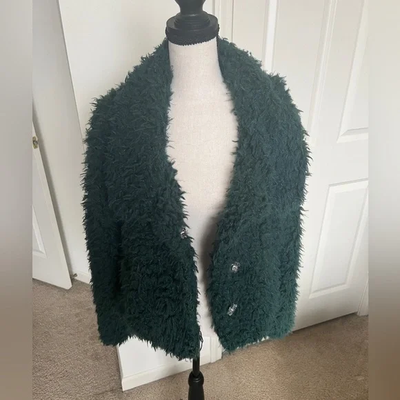 Green Fuzzy Jacket - Picture 2 of 5